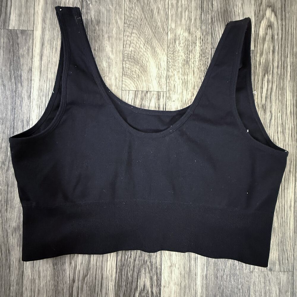 Fruit of the Loom Black Seamless Bra Top XL Style FT1989 Nylon Spandex Scoop
